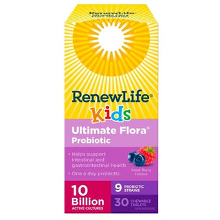 Renew Life Ultimate Flora Kids Probiotic 10 Billion 30 Chewable Tablets