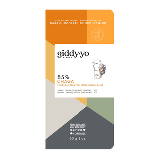 Giddy Yoyo Organic 85% Dark Chocolate Bar Chaga 60g