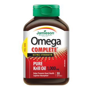 Jamieson Omega Complete Pure Krill Oil 1000mg Ultra Strength 30 Softgels