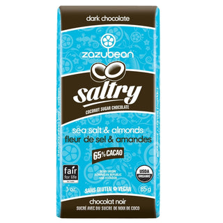 Zazubean Organic Dark Chocolate Saltry Bar 85g