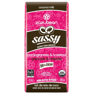 Zazubean Organic Coconut Milk Chocolate Sassy Bar 85g