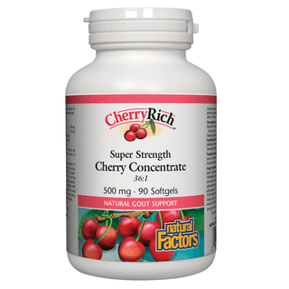 Natural Factors Cherry Rich Cherry Concentrate Super Strength 500mg 90 Softgels