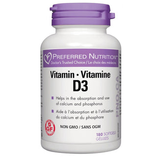 Preffered Nutrtion Vitamin D3 180 Softgels