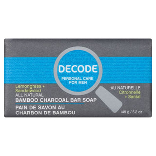 Decode Bamboo Charcoal Bar Soap Lemongrass Sandalwood 148g