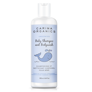 Carina Organics Baby Shampoo & Body Wash Unscented 250mL