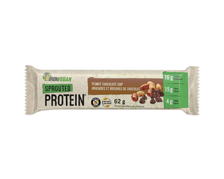 Iron Vegan Sprouted Protein Bar Peanut Chocolate Chip 62g