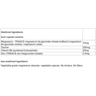 CanPrev Magnesium + Taurine, B6 & Zinc 120 Veggie Caps