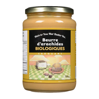 Nuts to You Peanut Butter Crunchy Organic 750g