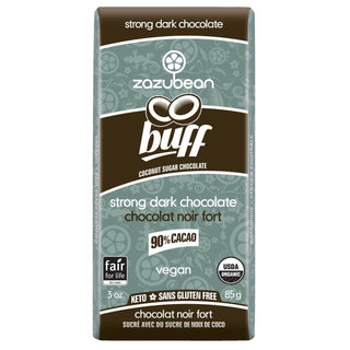 Zazubean Organic Strong Dark Chocolate Buff Bar 85g