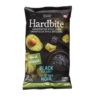 Hardbite Avocado Oil Chips Black Sea Salt 128g