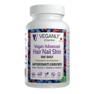 Veganly Vitamins Vegan Advanced Hair Nail Skin 90 Veggie Caps