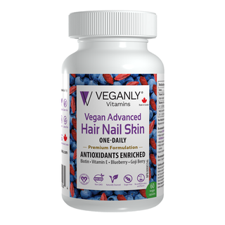 Veganly Vitamins Vegan Advanced Hair Nail Skin 60 Veggie Caps