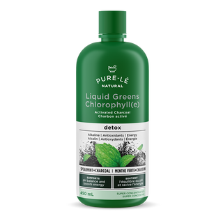 Pure-le Natural Liquid Greens Chlorophyll Super Concentrate Spearmint + Charcoal 450mL