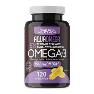 AquaOmega Omega-3 High DHA 120 Softgels