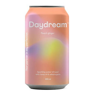 Daydream Sparkling Water Infused with Hemp Seed Oil Peach Ginger 355mL