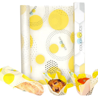 coupleDots Beeswax Reusable Food Wrap Roll Yellow 2 Meter