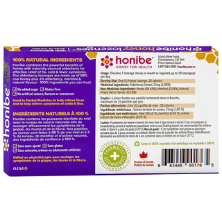 Honibe Honey Lozenges Elderberry 10 Lozenges