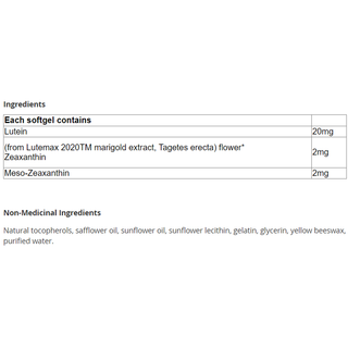 CanPrev Lutein 20 Blue Light Defence 60 Softgels