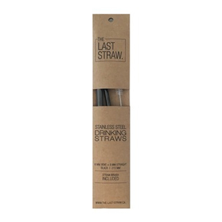 The Last Straw Stainless Steel Straw Duo + Brush Black 2 Packs