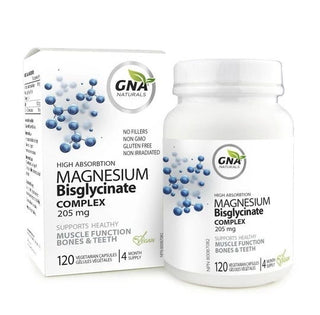 GNA Naturals Magnesium Bisglycinate Complex 120 Veggie Caps