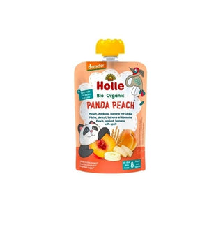 Holle Bio-Organic Baby Food Pouch Panda Peach 100g