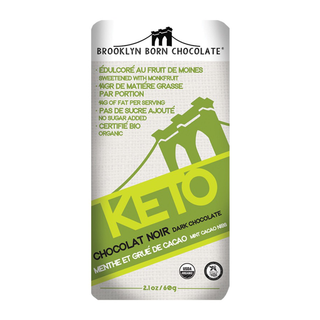 Brooklyn Born Chocolate Keto Dark Chocolate Mint Cacao Nibs 60g