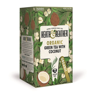 Heath & Heather Organic Green Tea with Coconut 20 Tea bags