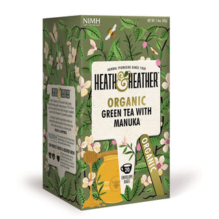 Heath & Heather Organic Green Tea with Manuka 20 Tea bags