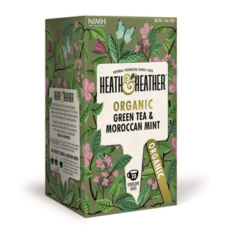 Heath & Heather Organic Green Tea & Moroccan Mint 20 Tea bags