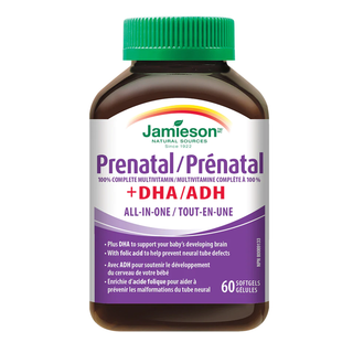 Jamieson Prenatal 100% Complete Multivitamin + DHA All-In-One 60 Softgels