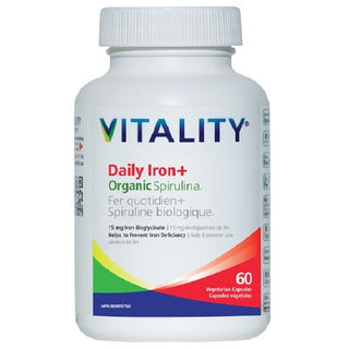 Vitality Products Daily Iron + Organic Spirulina 60 Veggie Caps