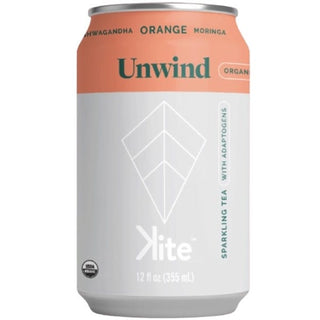 Kite Organic Unwind Sparkling Tea Ashwagandha Orange Moringa 355mL