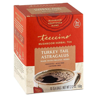 Teeccino Mushroom Herbal Tea Turkey Tail Astragalus 10 Tea Bags