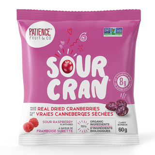 Patience Fruit Sour Cran Real Dried Sour Raspberry 60g