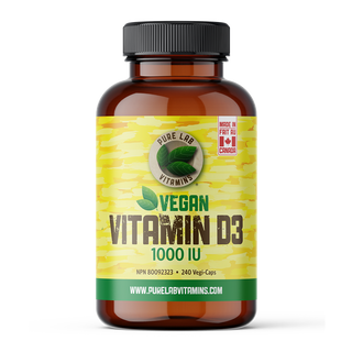 Pure Lab Vitamins Vegan Vitamin D3 1000 IU 240 Veggie Caps