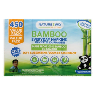 NatureZway Bamboo Everyday White Napkins 2ply 450 Packs