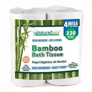 NatureZway Bamboo Bath Tissue 2ply 320 sheets Per Roll 4 Packs