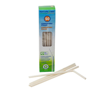 NatureZway 100% Compostable Straws 50 Packs