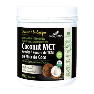 New Roots Coconut MCT Powder + Acacia Gum Unflavoured 150g