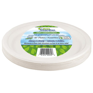 Eco Guardian Compostable Plates 10" 20 Packs