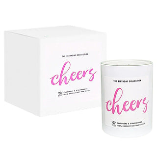 Livewellicious Coconut Soy Candle Birthday Collection Cheers Champagne & Strawberries 7.5 oz