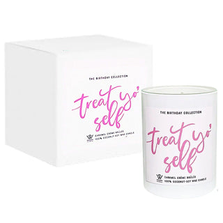 Livewellicious Coconut Soy Candle Birthday Collection Treat Yo' Self Caramel Crème Brûlée 7.5 oz