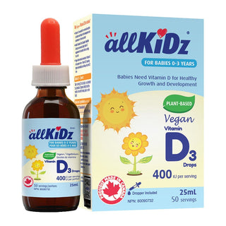 Allkidz Naturals Vitamin D3 Drops 400IU Vegan 25mL