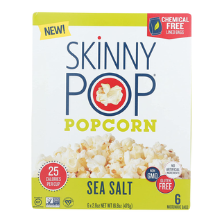 Skinny Pop Popcorn Microwave Sea Salt 476g