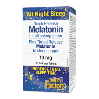 Natural Factors Melatonin Quick Release Plus Time Release 10mg 90 Tablets