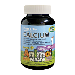 Nature's Plus Animal Parade Childrens Calcium Sugar Free Vanilla Sundae 90 Chewable Tablets