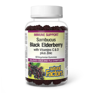 Natural Factors Sambucus Black Elderberry 60 Gummies