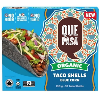 Que Pasa Organic Taco Shells Blue Corn 130g