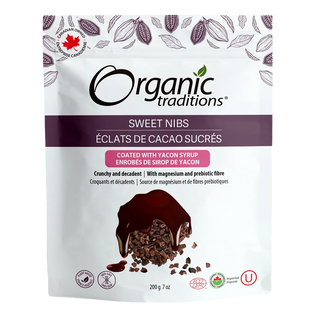 Organic Traditions Sweet Nibs Coated with Yacon Syrup 200g