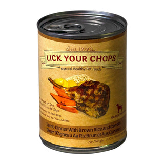 Lick Your Chops Dog Food Lamb Dinner With Brown Rice & Carrots 374g